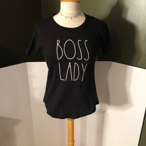 🆕Rae Dunn  Black Boss Lady T-Shirt Size XS